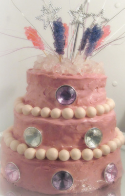 pink 3 tiered cake